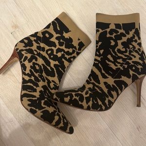 Leopard print booties